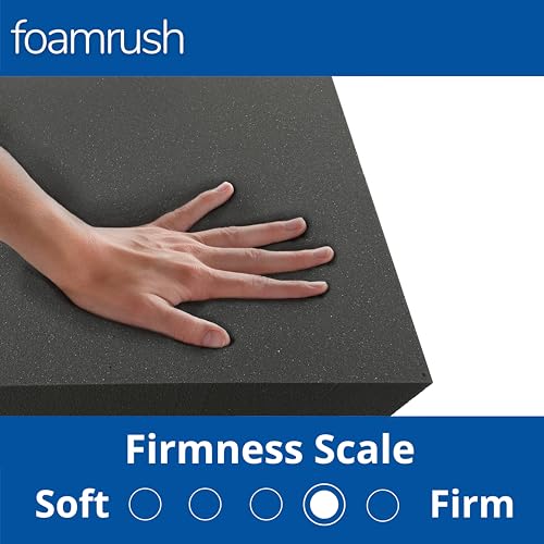 FoamRush 2" x 24" x 72" Charcoal High Density Upholstery Foam Cushion, Upholstery Sheet, Foam Padding, Seat Replacement, Wheelchair Seat & Chair Cushion Replacement, Square, Made in USA - color: Charcoal Foam, size: (2" x 24" x 72")