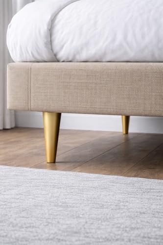 6 Inch Round Solid Beech Wood Replacement Furniture Legs, Set of 4, Wooden Feet Mid Century Modern, Unfinished Legs for Sofa, Couch, Armchair, Ottoman, Cabinet, TV Stand, Dresser - size: 6" / 15cm