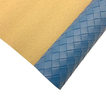 12"x54"Weave Faux Leather Fabric, Embossed Braided Faux Leather Roll for Crafts DIY and Upholstery Pleather Sheets (Blue) - color: Blue