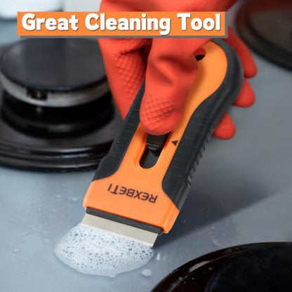 REXBETI Razor Blade Scraper Tool, Paint, Windows, Glass Stovetop Scraper - size: 4