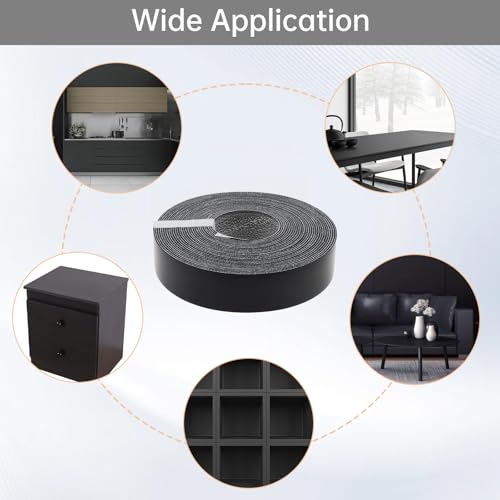 7/8 inch * 25 Ft PVC Edge Banding Hot Melt Adhesive Veneer Edging Black - color: Black, size: 7/8 inch * 25 ft (2.2 cm * 7.6M)