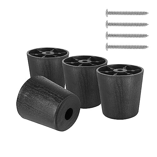 Plastic Couch Legs 2 inch, Screw-In Round Furniture Legs - Black, 4pcs - size: 2 Inch