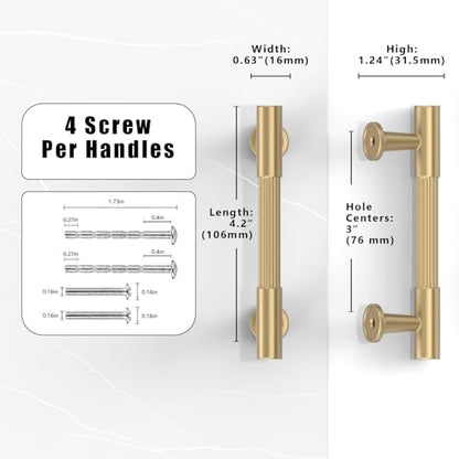 10 Pack Champagne Bronze Cabinet Pulls 3 Inch(76mm) Honey Bronze Kitchen Cabinet Handles Solid Heavy Duty Drawer Pulls - color: Champagne Bronze, size: 3" Hole Center