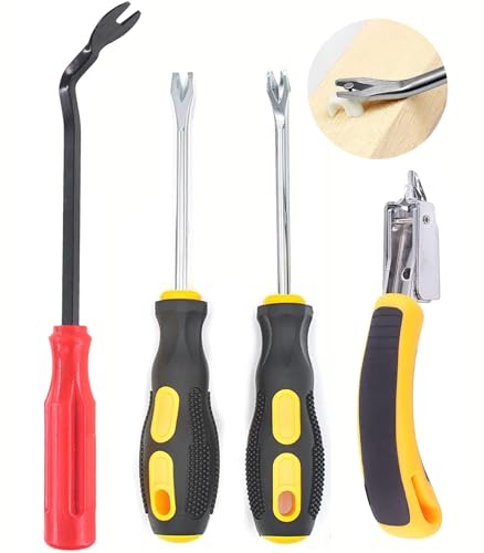 4Pcs Heavy Duty Staple Remover, Upholstery Staple Puller Tool