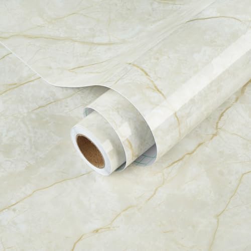 Beige Marble Countertop Peel and Stick Waterproof Contact Paper