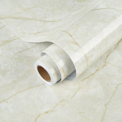 Beige Marble Countertop Peel and Stick Waterproof Contact Paper