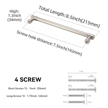 10 Pack 7-1/2 Inch(192mm) Kitchen Cabinet Handles Brushed Satin Nickel Cabinet Pulls Alloy Drawer Pulls Solid Cabinet Hardware - color: Brushed Satin Nickel, size: 7-1/2'' Hole Center(192mm)