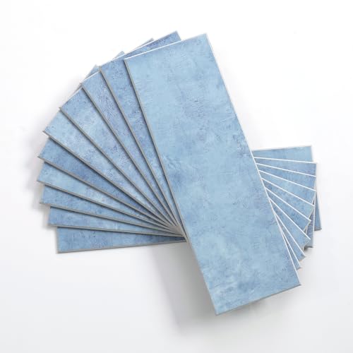 Tilingview 30 PCS Peel and Stick Backsplash Tile for Kitchen/Bathroom/Living Room, 3"x 9" Self-Adhesive Subway Tile for Backsplash, Imitation Glazed Tiles/Handmade Tiles (Matte Sky Blue) - color: Matte Sky Blue
