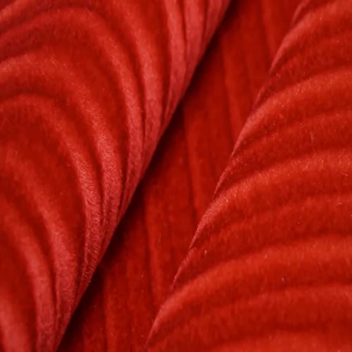 Fashion Fabrics LLC Swirl Velvet Flocking Upholstery Drapery Fabric - Sold By The Yard - 58"/ 60"- Red - color: Red
