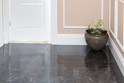 Nexus Peel & Stick Vinyl Floor Tiles, 20-Pack, 12 x 12 in, Black