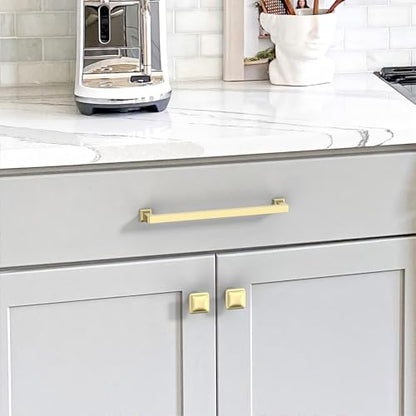 Brushed Brass Cabinet Handles Kitchen Pulls 7.5 Inch 10 Pack - color: Brushed Brass, size: 7.5" Hole Center