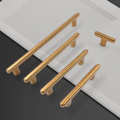 Asidrama 10 Pack 6.3 Inch(160mm) Antique Brass Kitchen Cabinet Handles, Cabinet Pulls Kitchen Cabinet Hardware for Cupboard Drawer Pulls - color: Antique Brass, size: 6.3" Hole Center, style: 10 Pack