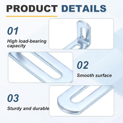 uxcell 8 Pcs Adjustable Right Angle Brackets 2"x1.2"x0.7" Silver - color: Silver, size: 2"x1.2"x0.7"