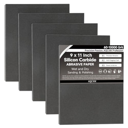 12-Sheet Premium 320 Grit Wet Dry Sandpaper, 9 x 11 Inch - style: 320Grit