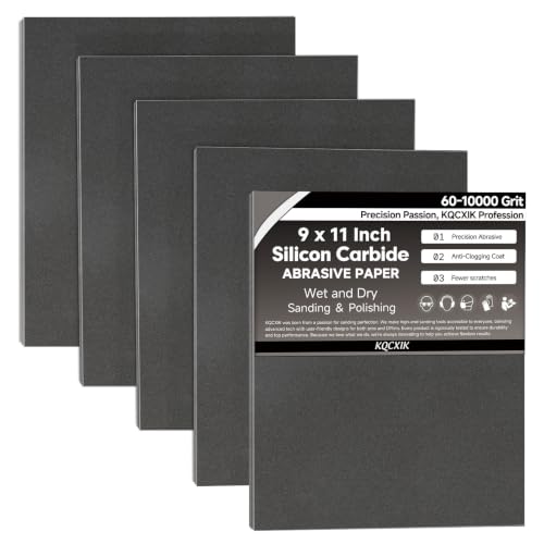 12-Sheet Premium 320 Grit Wet Dry Sandpaper, 9 x 11 Inch - style: 320Grit