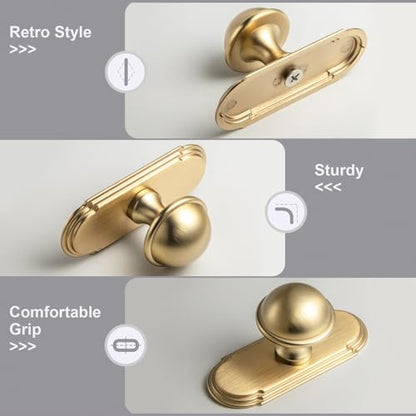 6Pack Champagne Bronze Cabinet Knobs with Backplate Drawer knobs - color: Champagne Bronze, style: Orbit Rim