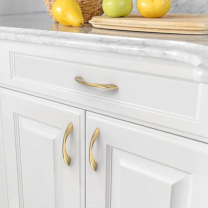 Amerdeco 10 Pack Champagne Bronze 3.75 Inch(96mm) Hole Centers Kitchen Arch Twisted Cabinet Pulls Cabinet Hardware for Cabinets Cupboard Handles Drawer Pulls ZH0048 - color: Champagne-Bronze, size: 3.75"/96MM Hole Center