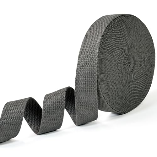 Gray Cotton Webbing 1in x 10Yards - color: Gray