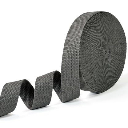 Gray Cotton Webbing 1in x 10Yards - color: Gray
