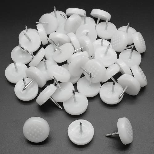 Nail on Furniture Glides, White, 19mm/3/4, 100 Pcs