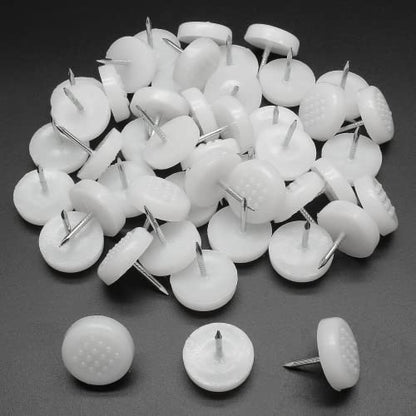 Nail on Furniture Glides, White, 19mm/3/4, 100 Pcs