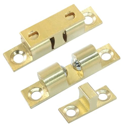 Hordion 4 Pack Double Ball Tension Roller Catch Latch, 40mm Solid Brass