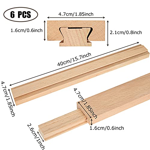 6 Pcs 15.7 Inch Wooden Drawer Slides, Bottom Center Mount - size: 15.7in-6PCS