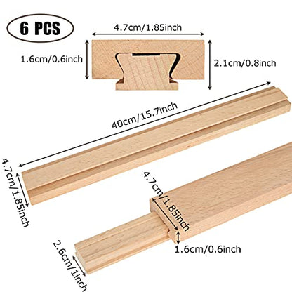 6 Pcs 15.7 Inch Wooden Drawer Slides, Bottom Center Mount - size: 15.7in-6PCS