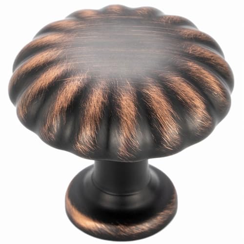 Oil Rubbed Bronze Cabinet Knobs Round Cabinet Pulls 10 Pack 2510 - color: Oil Rubbed Bronze, size: Single Hole