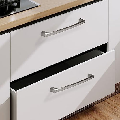 COTYKILEY 10 Pack 6-1/4 Inch(160mm) Brushed Satin Nickel Kitchen Cabinet Handles Silver Cabinet Pulls Cabinet Door Handles Kitchen Cabinet Hardware - color: Brushed Satin Nickel, size: 6-1/4" Hole Center（160MM）