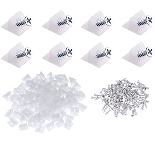 Canomo 50 Packs Plastic Furniture Bottom Sagging Repair Fixing Mending Wedges 90 Degree Drawer Angle Code Bracket Fastener with Screws,14.5x13.5x9.5mm - size: 14.5x13.5x9.5mm