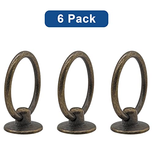 Luomorgo Antique Bronze Ring Pull Handle Knobs, 6 Pcs - color: Bronze-6pcs