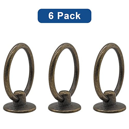 Luomorgo Antique Bronze Ring Pull Handle Knobs, 6 Pcs - color: Bronze-6pcs