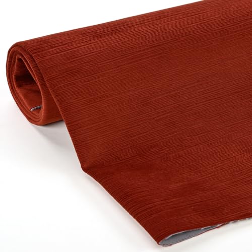 Foamma Benson Textured Microfiber Plain Velvet Upholstery Fabric by The Yard – 56" Wide Soft Fabric Ideal for DIY Sewing, Upholstery, Crafts, Chairs, Sofas and Home Décor - Henna, 1 Yard - color: Henna, size: 1 Yard