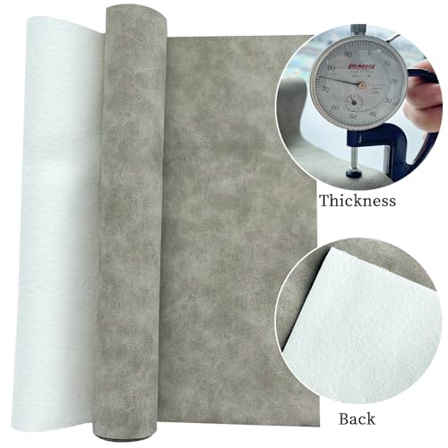 XHT 30 x 135 cm Suede PU Faux Leather Fabric, Soft Smooth Crafts Synthetic Fabric for DIY Handicraft Wallets Bags Making (Gray) - color: Gray