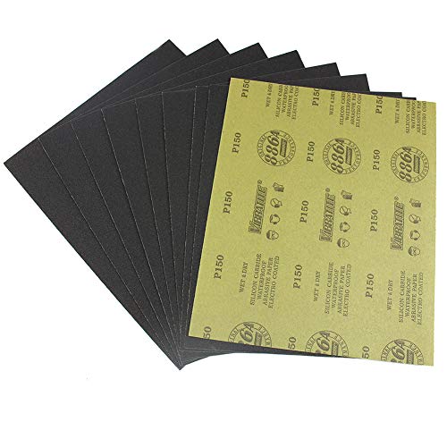 MAXAMN 1500 Grit Sandpaper, 10Pcs 9 x11 Wet Dry Sandpaper Sheets, for Wood