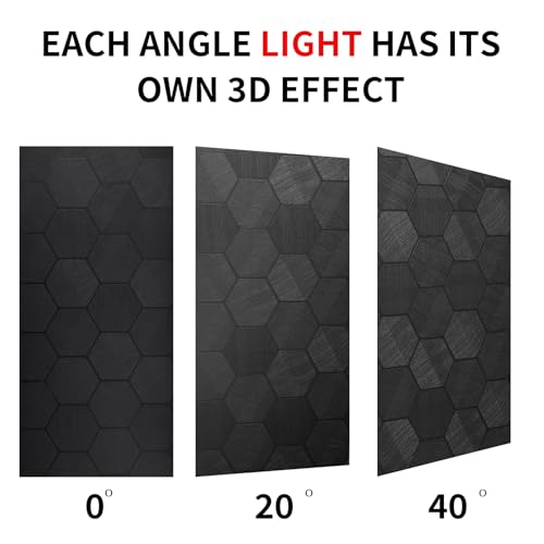 Self Adhesive Black Peel and Stick Wallpaper 15.7" X 197" 3D Hexagon - color: Black, size: 15.7" x 197"