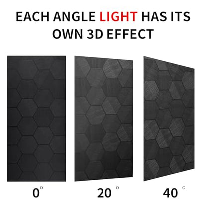 Self Adhesive Black Peel and Stick Wallpaper 15.7" X 591" 3D Hexagon - color: Black, size: 15.7" x 591"