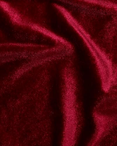 HOTGODEN Wine Stretch Velvet Fabric by The Yard: 63" Wide 1 Yards 95% Polyester 5% Spandex Velvet Fabric for DIY Sewing, Upholstery, Apparel, Costume, Craft - color: Wine, size: 1 Yard