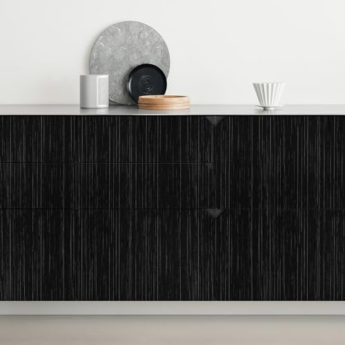 Black Grasscloth Peel and Stick Wallpaper Texture Contact Paper A Set of 15.7" X 300" Self-Adhesive Linen Removable Wallpaper Cabinets Counter Top Liners - color: Black, size: 15.7" x 300"