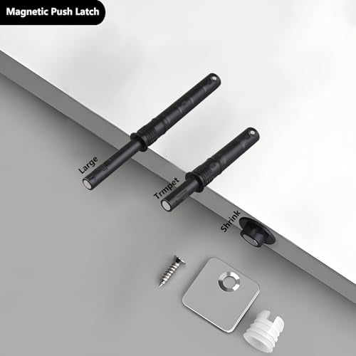 10 Pcs Magnetic Push Latches for Cabinet Push to Open Door Latch Soft Quiet Close Closers Push to Open Cabinet Door Latch for Closure Cabinet Drawer Wardrobe Kitchen Door (Large) - size: Large