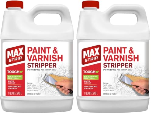 Max Strip Paint & Varnish Stripper Gel, Wood & Metal Stripper, 1 Qt, 2 Pack - size: 32 Fl Oz (Pack of 2)