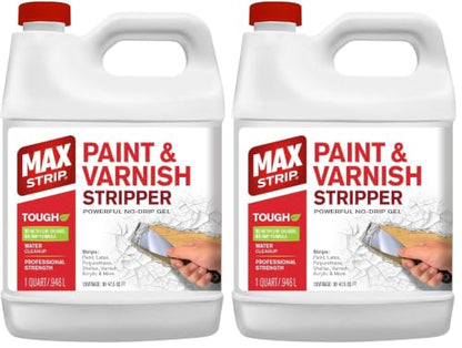 Max Strip Paint & Varnish Stripper Gel, Wood & Metal Stripper, 1 Qt, 2 Pack - size: 32 Fl Oz (Pack of 2)