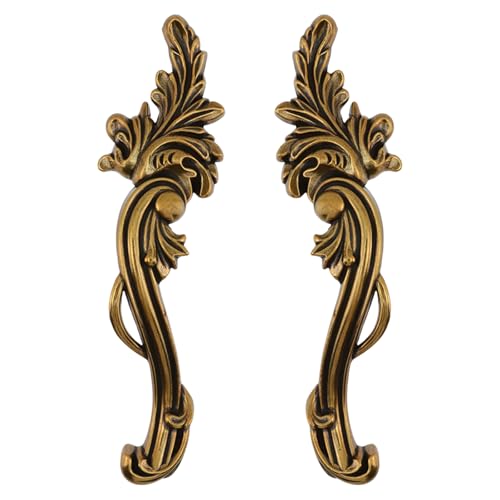Gold Vintage Dresser Handles, 5.04 Inch Spacing, 2Pcs - size: 128 mm/5.04"