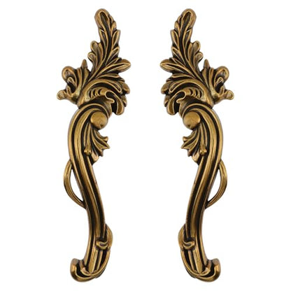 Gold Vintage Dresser Handles, 5.04 Inch Spacing, 2Pcs - size: 128 mm/5.04"