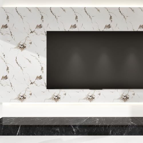 White Marble Contact Paper for Countertops 15.7"x118" - color: White, size: 15.7" x 118"