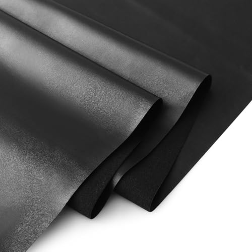 KUUP Smooth PU Faux Leather Fabric Sheets, 1 Yard 54" x 36", 0.8mm Thick - color: Black, size: 1 yard