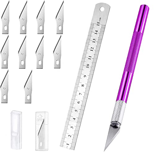16Pcs Gyro Cut Hobby Knife Utility Carving Tools Kit Paper Cutter Pen Hobby Knife Set for Cutting Vinyl, Paper and Diamond Paintings - color: 4pcs
