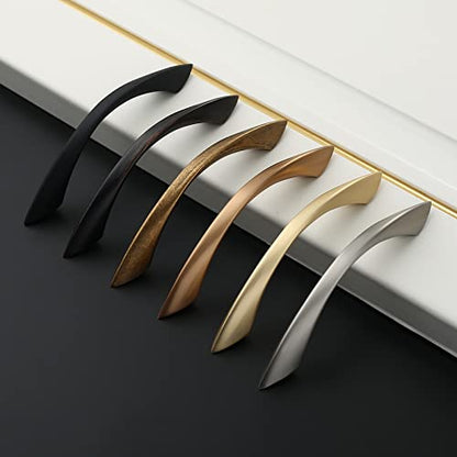 Amerdeco 10 Pack Brushed Satin Nickel 6.3 Inch(160mm) Hole Centers Kitchen Arch Twisted Cabinet Pulls Cabinet Hardware Kitchen Handles for Cabinets Cupboard Handles Drawer Pulls ZH0048 - color: Brushed Satin Nickel, size: 6.3"/160mm Hole Center