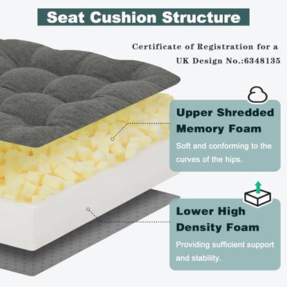 baibu Memory Foam Recliner Cushion with Lumbar Pillow, 20 x 20 in,Dark Grey - color: Dark Grey, size: 20x20x5 Inch (Pack of 1)